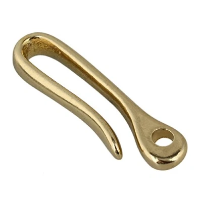 Image of BQLZR Golden 60mm Length Rentro Solid Brass Fish Hook Key Chain U Clip Holder