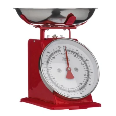 Image of Premier Housewares Kitchen Scale Retro Style, 5 kg Red,H26 x W22 D21cm