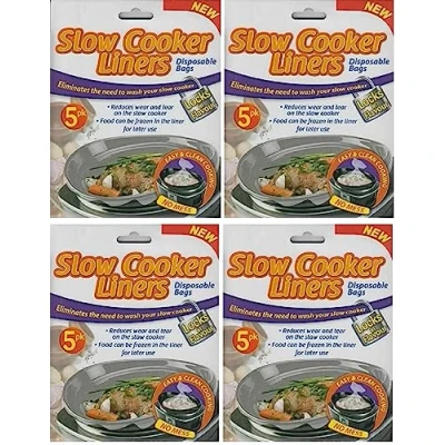 Image of 20pk slow cooker Liners Disposable Cooking Bags BPA Free for Oval or Round Pot Liner no mess easy &amp; clean cookiing
