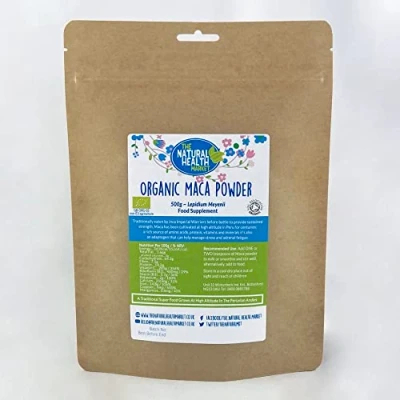 Image of Organic Maca Root Powder 500g by The Natural Health Market Grown at High Altitude in Peru Soil Association Certified