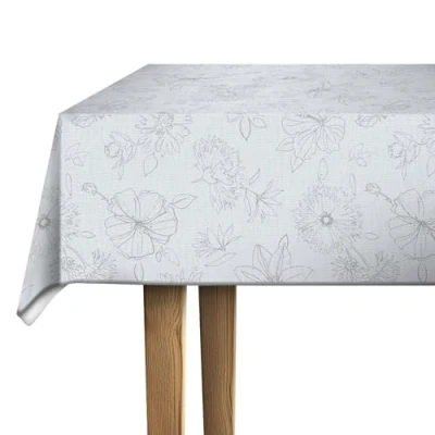 Image of d c fix Manhattan Tablecloth, Table Linen, Oilcloth, Table, Kitchen, Dining Room, Dirt Repellent Coating, Food Safe, Natural 110 cm x 140