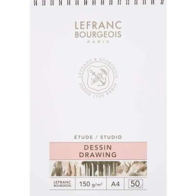 Image of Lefranc Bourgeois Drawing pad, White, A4 50 Blatt im Zeichenblock, spiralgebunden