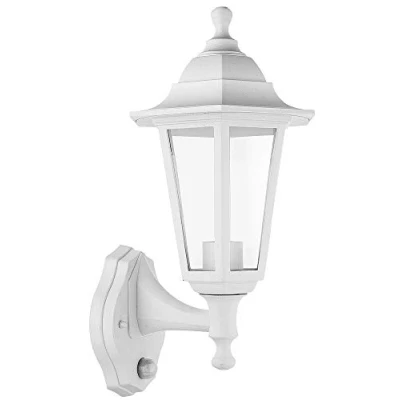 Image of Pro Elec PEL00839 Wall Mounted Lantern Light with Dusk to Dawn Sensor, White