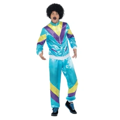Image of Smiffy&#039;s 80s Height of Fashion Shell Suit Costume, Pink, L UK Size 16 18