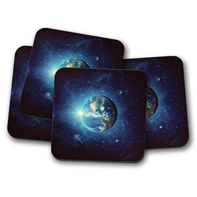 Image of 4 Set Interstellar Earth Coaster Space Sci Fi Planet #8544