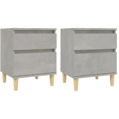 Image of vidaXL Bedside Cabinets 2 pcs Concrete Grey 40x35x50 cm