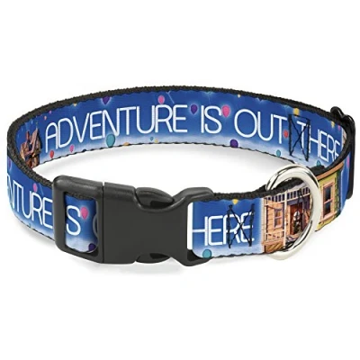 Image of Buckle Down Adventure Is Out There/Carl On Porch/Flying House/Balloons Plastic Clip Collar, Large/15 26