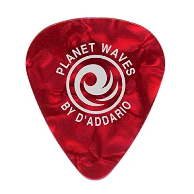 Image of D&#039;Addario Celluloid Guitar Picks Accessories for Acoustic Guitar, Electric Bass Natural Feel, Warm Tone Red, Medium, 10 pack