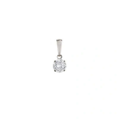 Image of Funkyrox Sterling silver 5mm cubic zirconia cz round solitaire pendant/without chain