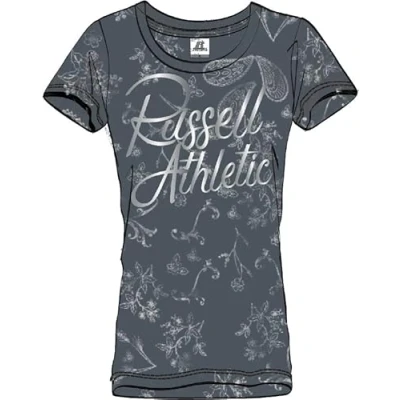 Image of Russell Athletic A01231 T7 209 AOP S/S Crewneck TEE Shirt T Women&#039;s Turbulence Size XS