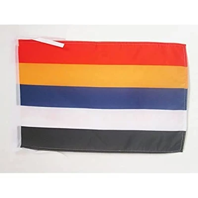 Image of AZ Flag Republic of China 1912 1928 18&#039;&#039; x 12&#039;&#039; 100% Polyester Chinese Five coloured Small Banner with Two Cords Fade Resistant Vivid Colors 18x12 in 45x30 Cm