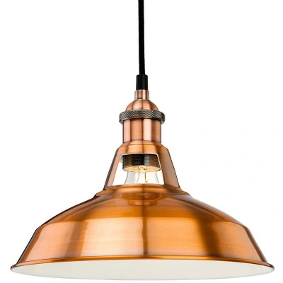 Image of Albany 1 Light Dome Ceiling Pendant Brushed Copper, E27