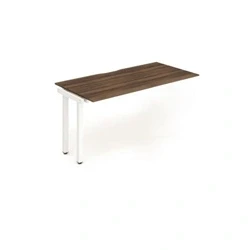 Image of Evolve Single Ext Kit White Frame Bench Desk 1200 Walnut BE317