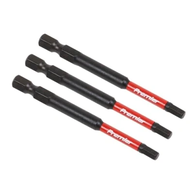 Image of Sealey Premier Hex 4mm Impact Power Tool Bits 75mm 3pc