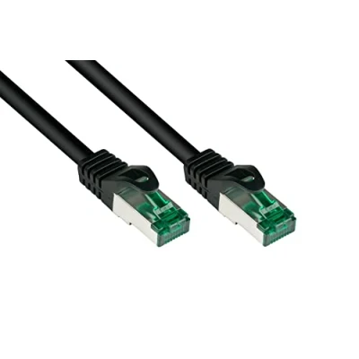 Image of Good Connections® Premium Outdoor Patch Cable 25 m IP66 with Latch Protection 10 GIGABIT Copper Conductor/CU S/FTP PiMF 500 MHz for Use, UV and Water Resistant Black