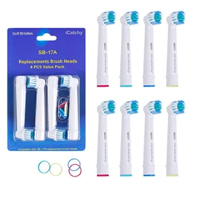 Image of Compatible with Oral B Precision Clean Toothbrush Heads Replacement Refills for Rechargeable Electric Braun (Pack of 8)