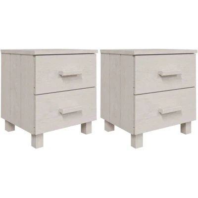 Image of vidaXL Bedside Cabinets HAMAR 2 pcs White 40x35x44.5 cm Solid Wood