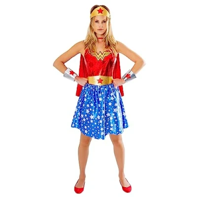 Image of Rubie&#039;s 1000701XS Wonderwoman Adult Costume Fancy Dress, Women, Multicolour, UK 6 8