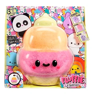 Image of Fluffie Stuffiez Large Collectible Plush ICE CREAM Suprise Reveal Unboxing with ASMR Fidget DIY Fur Pulling, Ultrasoft Fluff Great for Kids Ages 4+