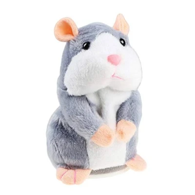 Image of Adorable Talking Hamster Toy Mimicry Pet Mouse Speaking Plush Repeat What You Say Electronic Record Doll Stuffed Animal Interactive Sensory Educational Birthday Xmas Gift