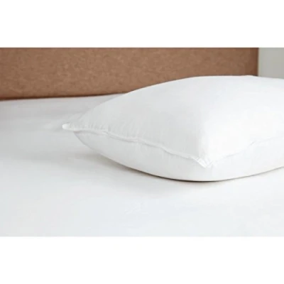Image of Mitre Comfort Jemima Anti Allergenic Pillow 100% Cotton Sateen Cover Filled with Duck Down and Feather Fire Retardant Firm
