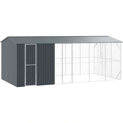 Image of vidaXL Bird Aviary with Extension Anthracite 310x640x247 cm Steel