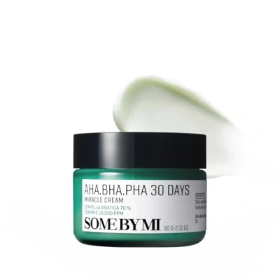 Image of SOME BY MI AHA BHA PHA 30 Days Miracle Cream 60ml Exfoliating Face Moisturizer Korean Skincare for Acne Treatment Pore Care &amp; Skin Smoothing Tea Tree Prone