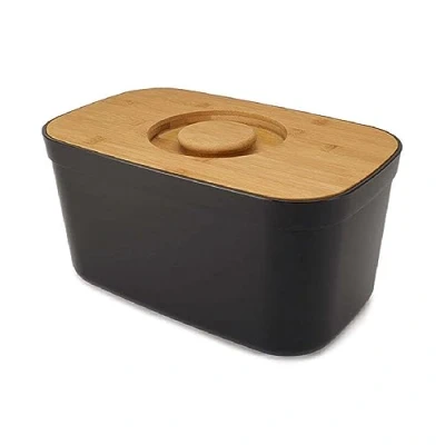 Image of Joseph Bread Bin with Removable Bamboo Chopping Board Lid Black, 8