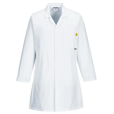 Image of Portwest Anti Static ESD Coat, Size: L, Colour: White, AS10WHRL