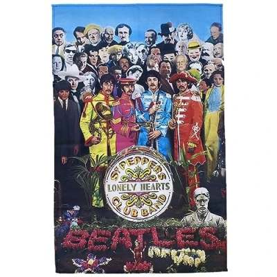 Image of ドラッグトレイン The Beatles Poster Sgt Pepper Band Logo Textile Flag 70cm x 106cm One Size