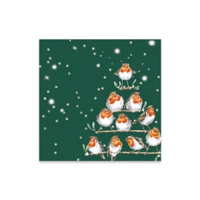 Image of Wrendale Designs by Hannah Dale Rockin&#039; Robins&#039; Robin Cocktail Napkin