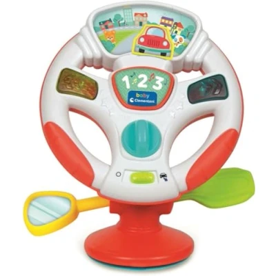 Image of Clementoni Baby Infant Toys Turn &amp; Drive Activity Wheel Development Activity, Interactive Music For Child Seat, Lights Sounds, Learning Toys, Toddler 6 Months, Batteries Included, 17899