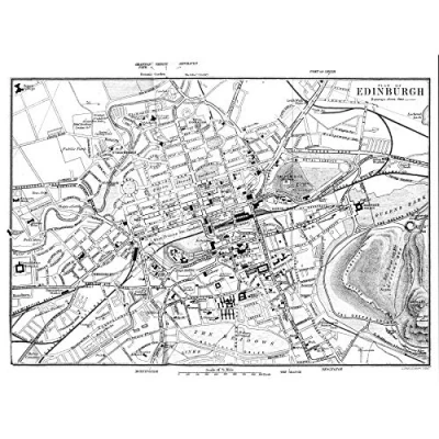 Image of Artery8 Map 1888 Edinburgh City Scotland Plan Chart Large XL Wall Art Canvas Print