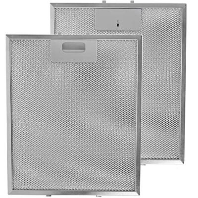 Image of SPARES2GO Metal Aluminium Filter compatible with Candy Cooker Hood/Kitchen Extractor Fan Vent (Pack of 2 Filters, Silver, 300 x 250 mm)