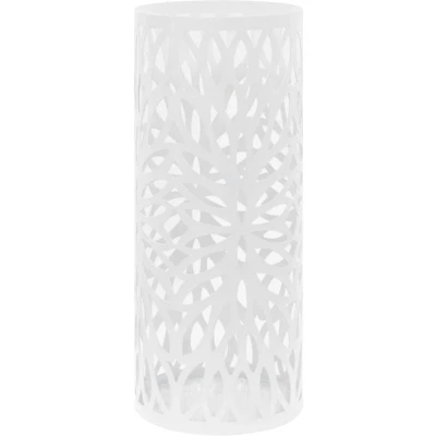 Image of vidaXL Umbrella Stand Leaves Steel White
