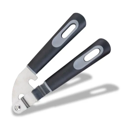 Image of Fackelmann PRO Garlic Press, Multi Functional Crusher, Stainless Steel Function Head, Soft Touch Handle, 20.5x6x3cm, Black &amp; Grey