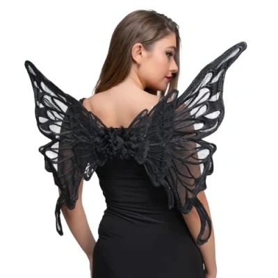 Image of Wicked Costumes Super Deluxe Lace Fantasy Wings Fancy Dress Accessory