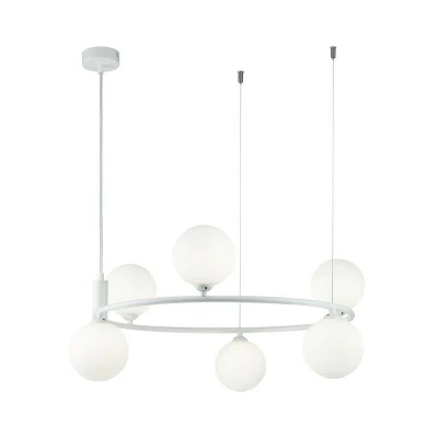 Image of Ring Ceiling Pendant Lamp White, 6 Light, G9