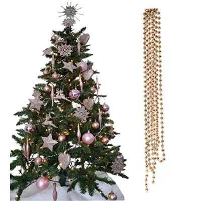 Image of 3m Bead Garland Luxury Christmas Tree &amp; Room Decoration 8mm Chain (Gold)