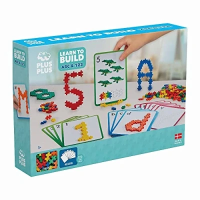 Image of Plus Learn to Build ABC &amp; 123 600 pieces Creative play, Building blocks, Building, Developing toys for children, STEM, STEAM, Produced in Denmark