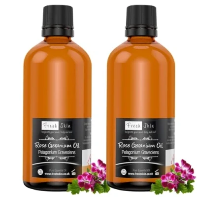 Image of Freshskin Beauty LTD Rose Geranium Essential Oil 200ml (2 x 100ml) 100% Pure &amp; Natural Oils