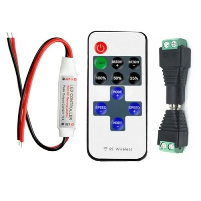 Image of Taikuwu DC 5V 24V 12A LED Strip Controller RF Wireless Remote Control (with Pairing Function) Tape Light Dimmer Receiver for 2 pin SMD 5050 3528 2835 5630