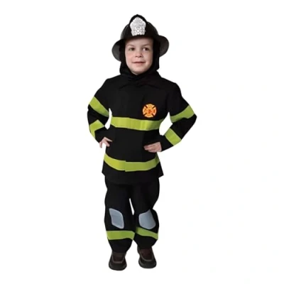 Image of Dress Up America Deluxe Fire Fighter Costume Set for Kids Role Play (Helmet Not Included)