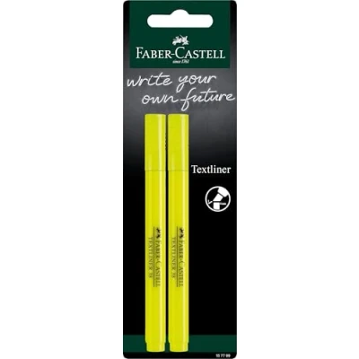 Image of Faber Castell Highlighter Textliner Blister Card of 2, Yellow