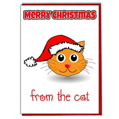 Image of AK Giftshop Merry Christmas Card From The Cat