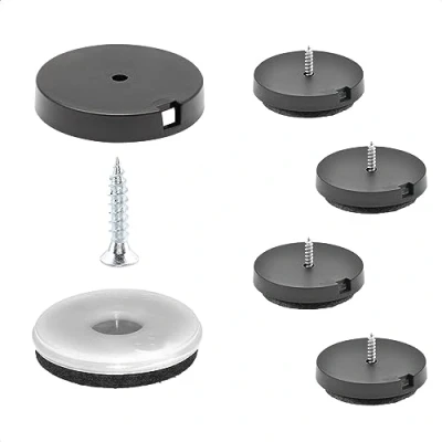 Image of WAGNER QuickClick® felt glides furniture chair I 4pcs. set to screw on 4x base+screw+interchangeable glide insert robust NATURAL diameter Ø 40 mm Made in Germany 15785400