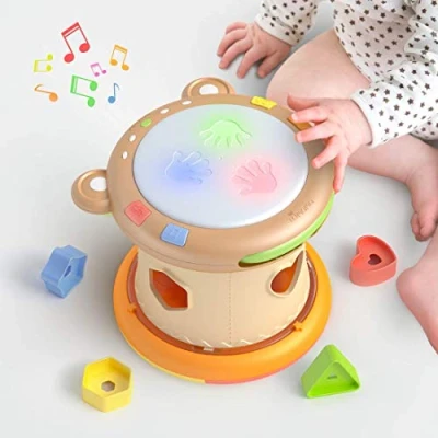 Image of tumama Baby Musical Toys,3 in 1 Drum Instruments Sensory Toy with Light and Sounds,Activity Music Cube Toys for Kids,Baby Early Learning Sound Gift Toddler Infant