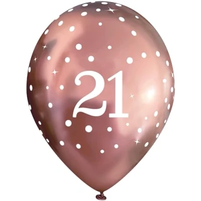Image of 11&quot; Latex Balloons Sparkling Fizz Rose Gold 21st x 6pcs