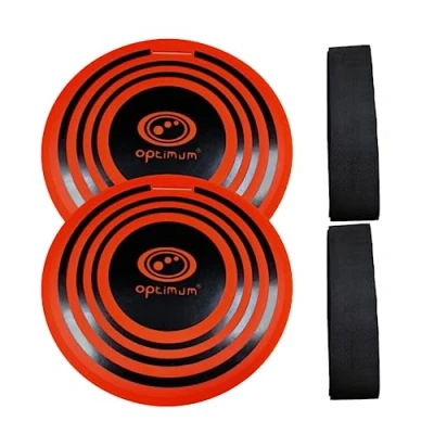 Image of OPTIMUM FOOTBALL SOCCER HANGING TARGET x 2PCS, 9 DIAMETER BULLSEYE DESIGN FOR TOP BIN CORNER SHOOTING PRACTCE, MULTI SPORT