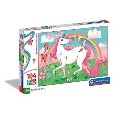 Image of Clementoni 27109 Supercolor Unicorn Brilliant Puzzle for children 104 pieces